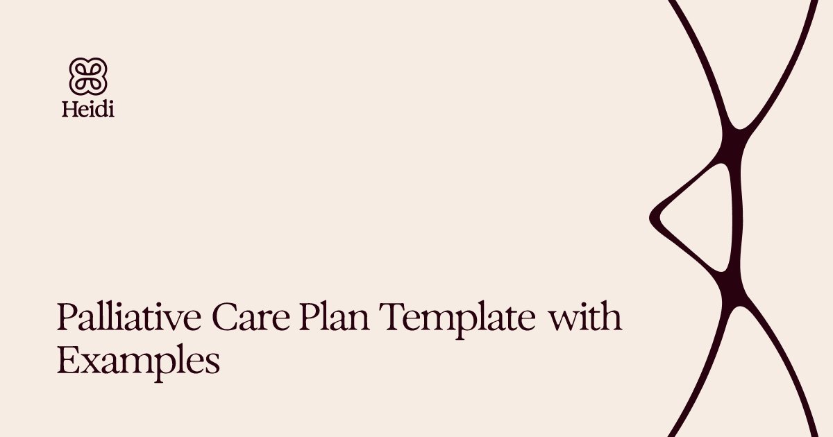 Palliative Care Plan Template with Examples