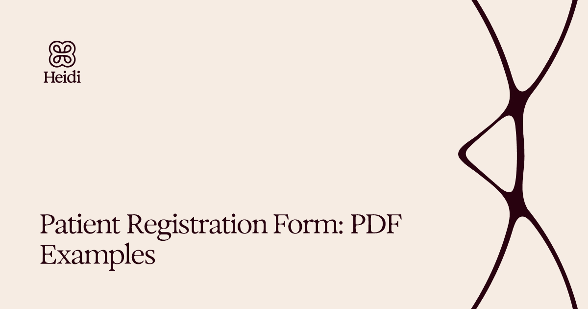 Patient Registration Form: PDF Examples 