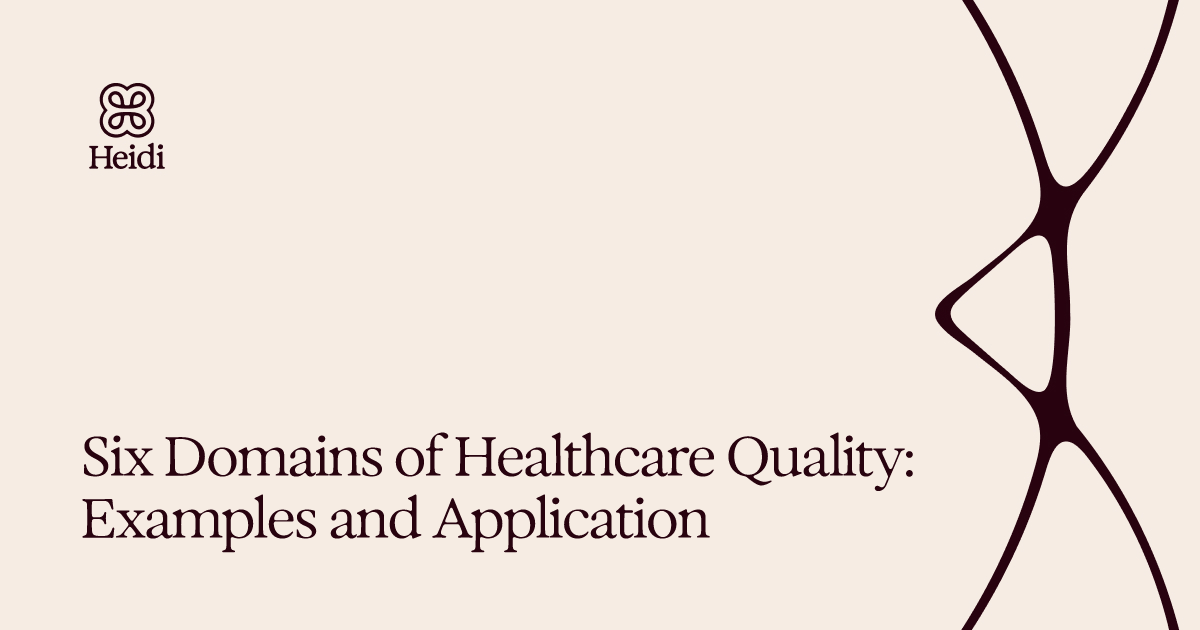 Six Domains of Healthcare Quality: Examples and Application