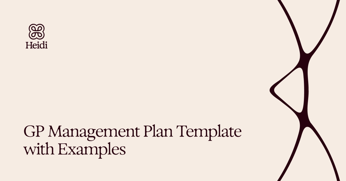 GP Management Plan Template with Examples 
