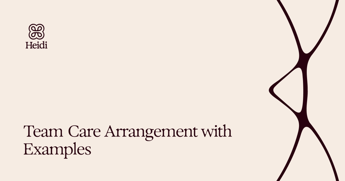 Team Care Arrangement with Examples