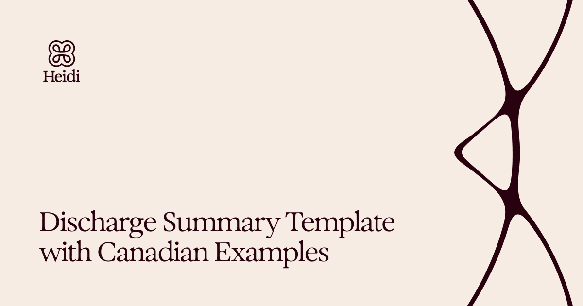 Discharge Summary Template with Canadian Examples