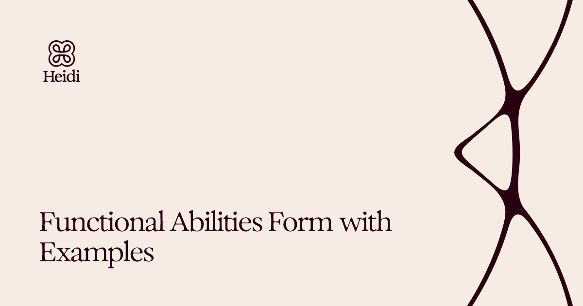 Functional Abilities Form with Examples