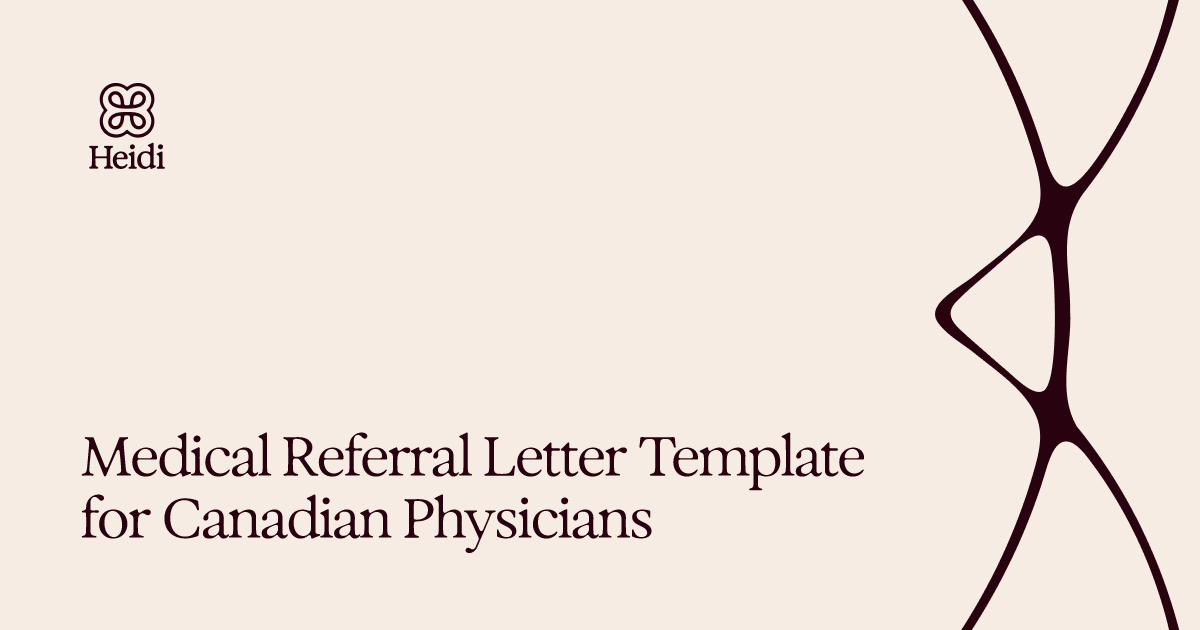  Medical Referral Letter Template for Canadian Physicians