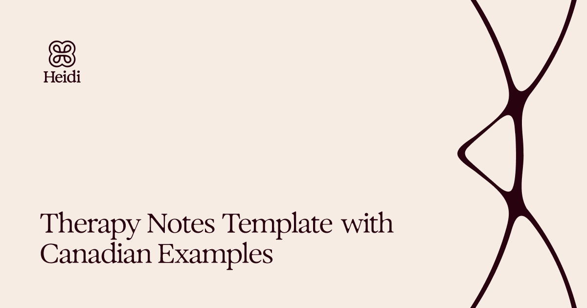 Therapy Notes Template with Canadian Examples