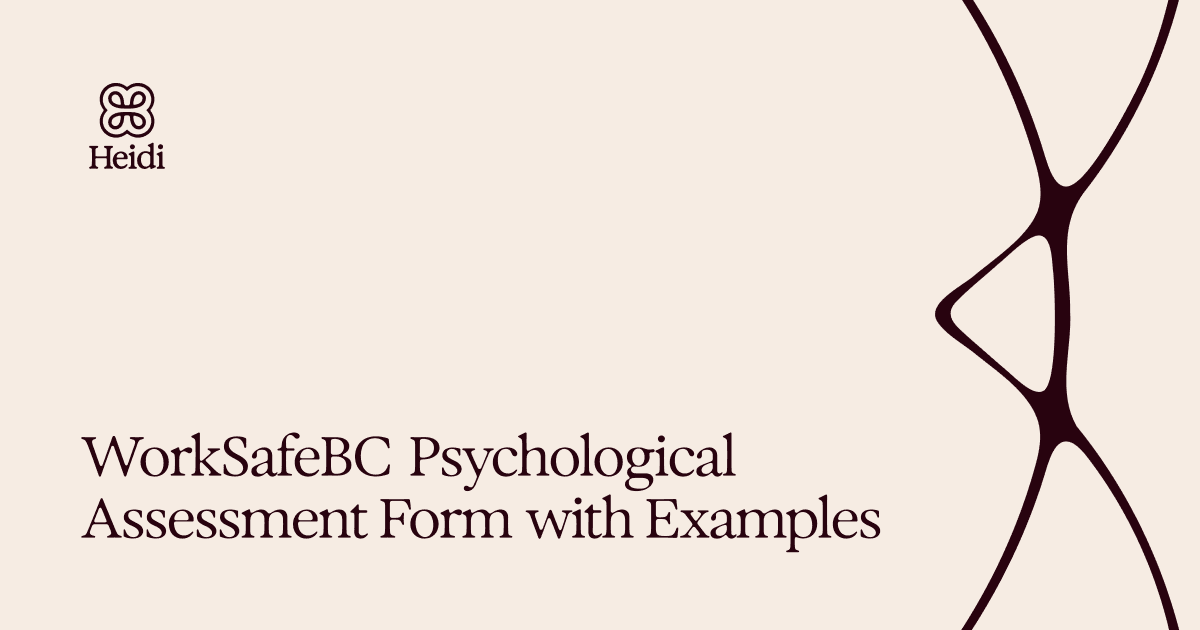 WorkSafeBC Psychological Assessment Form with Examples 