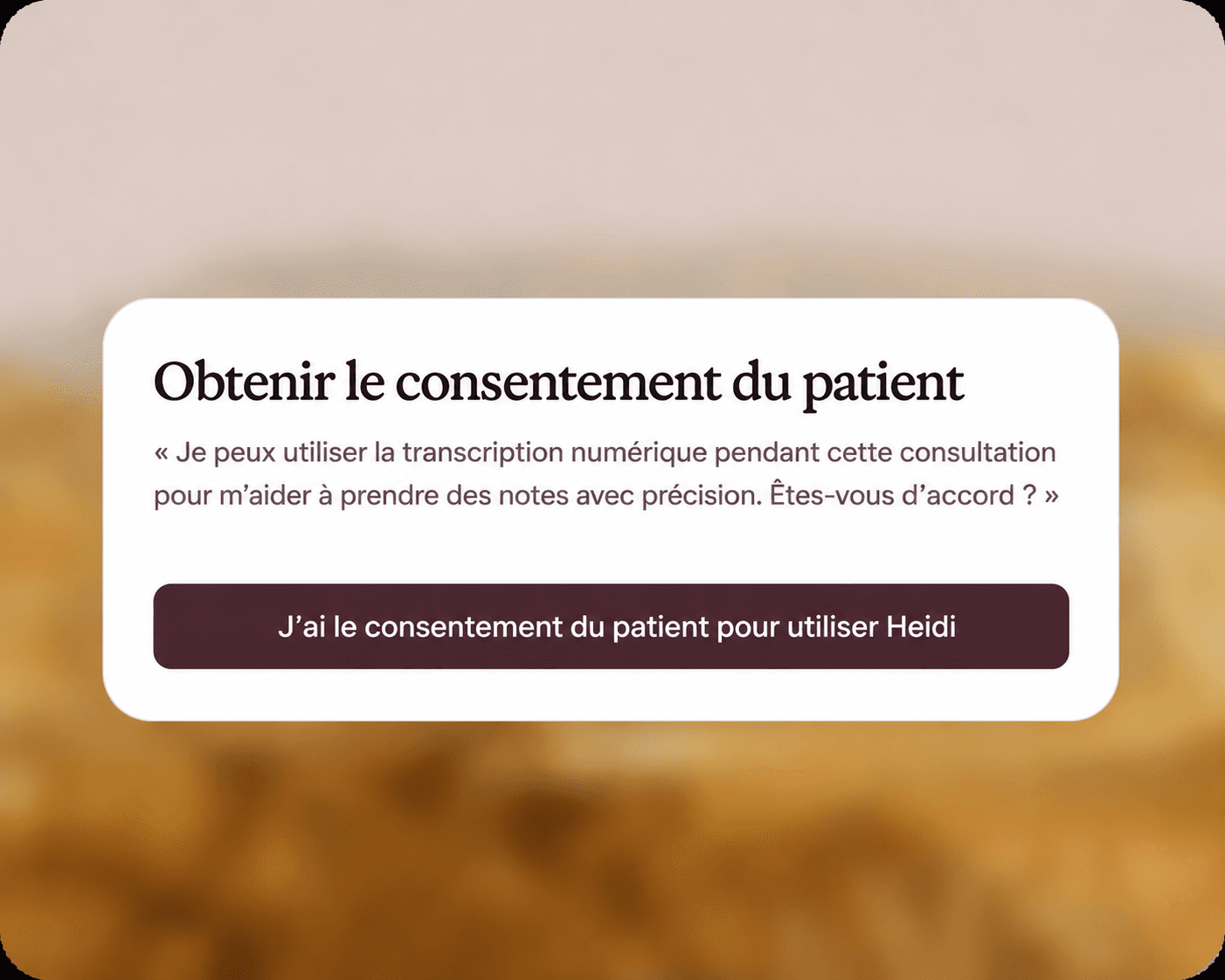 Cadre de consentement patient pour praticien