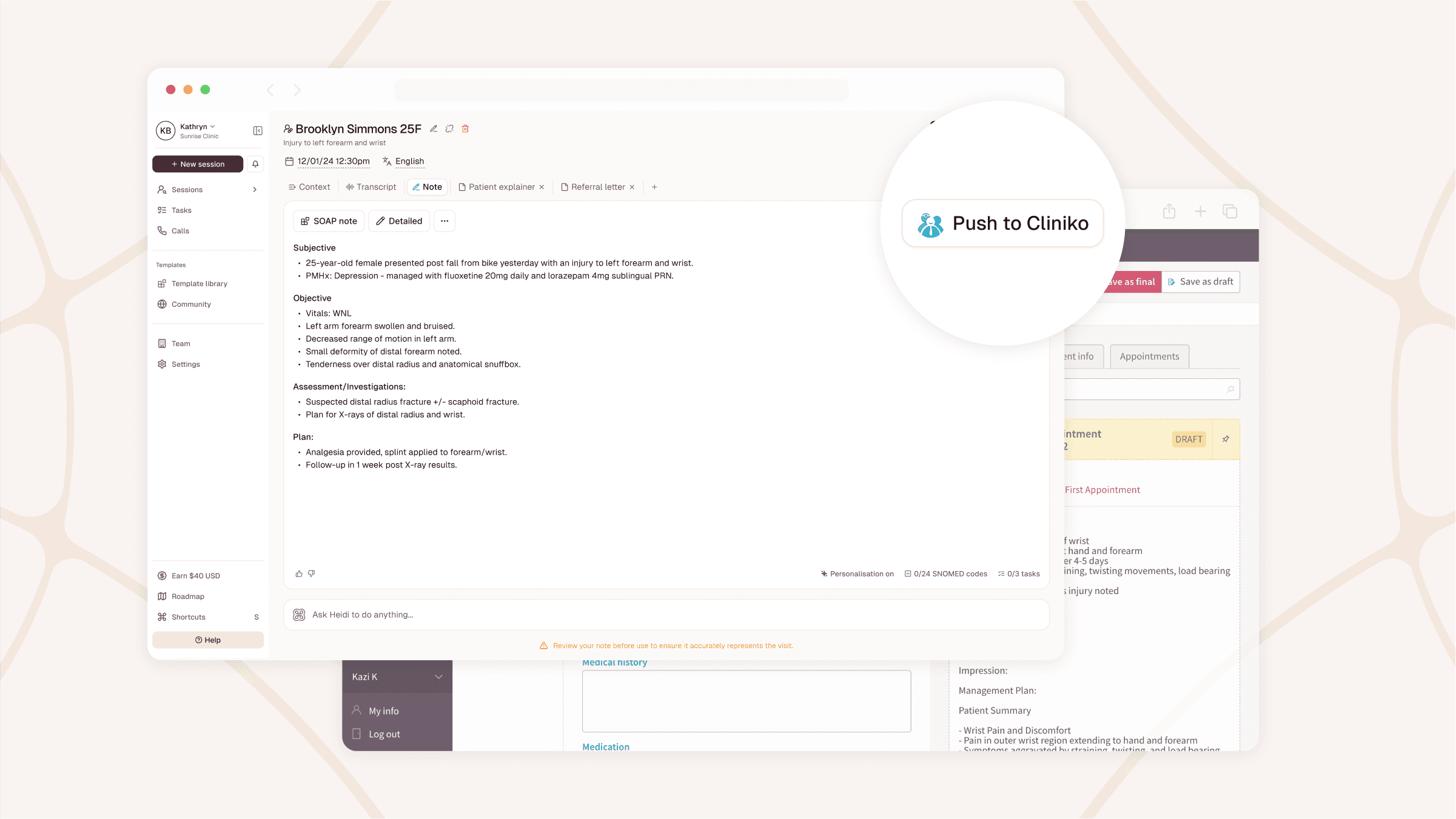 Cliniko Example Cliniko integration with Heidi | Heidi Integration | Heidi AI