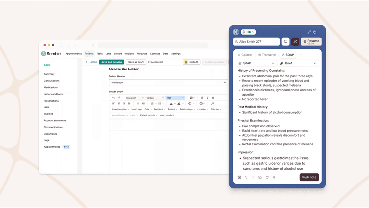 Semble Example Semble integration with Heidi | Heidi Integration